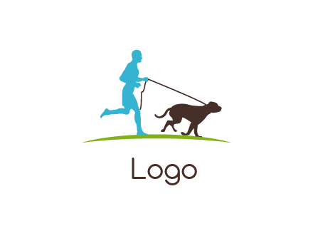 fitness logo of a jogger with dog