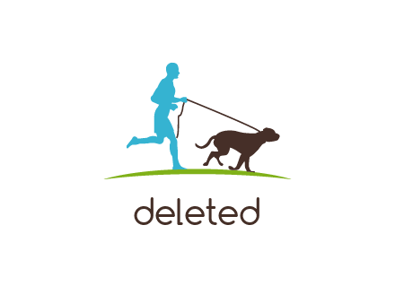 fitness logo of a jogger with dog