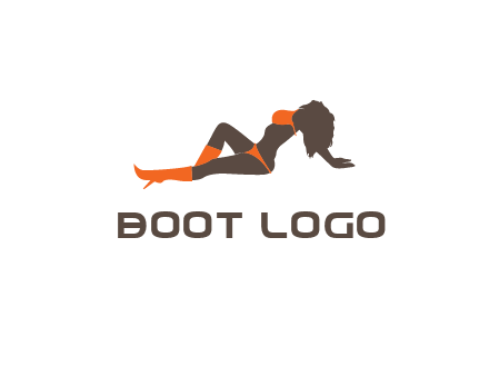 stripper in bikini and boots vector