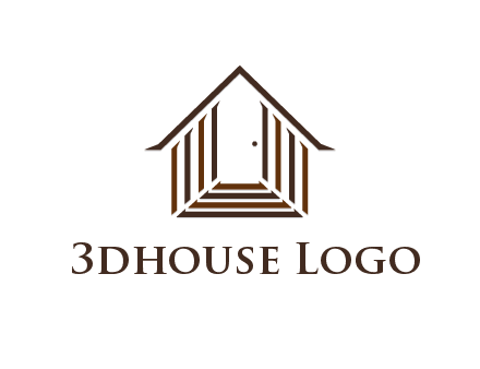 house construction logo with mandela effect on the stairs leading to a door