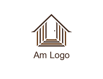house construction logo with mandela effect on the stairs leading to a door