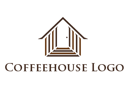house construction logo with mandela effect on the stairs leading to a door