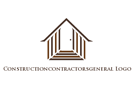 house construction logo with mandela effect on the stairs leading to a door