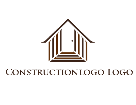 house construction logo with mandela effect on the stairs leading to a door