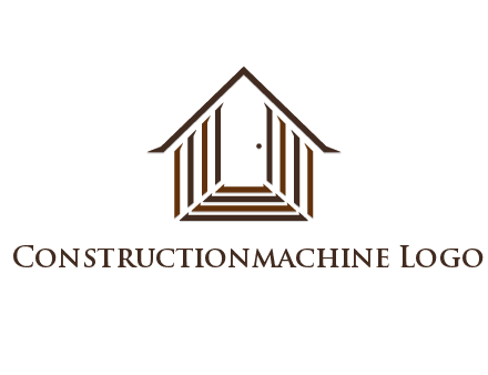 house construction logo with mandela effect on the stairs leading to a door