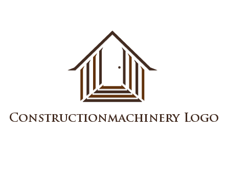 house construction logo with mandela effect on the stairs leading to a door