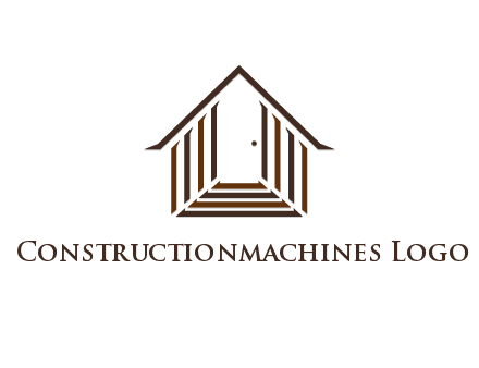 house construction logo with mandela effect on the stairs leading to a door