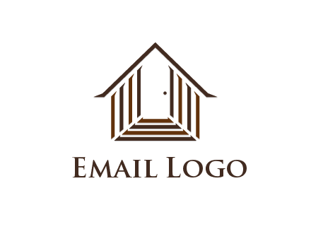 house construction logo with mandela effect on the stairs leading to a door