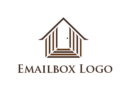 house construction logo with mandela effect on the stairs leading to a door