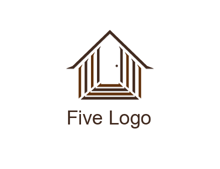 house construction logo with mandela effect on the stairs leading to a door