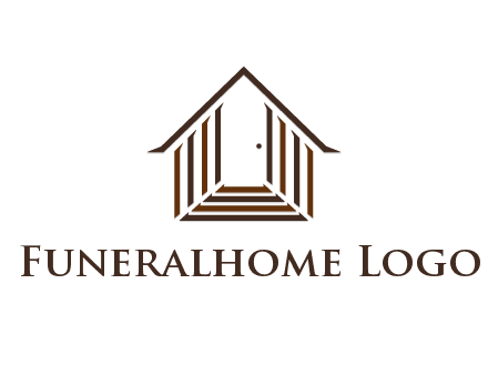 house construction logo with mandela effect on the stairs leading to a door