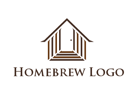 house construction logo with mandela effect on the stairs leading to a door