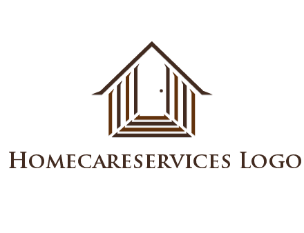 house construction logo with mandela effect on the stairs leading to a door