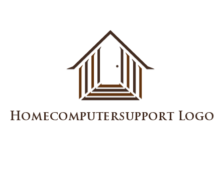 house construction logo with mandela effect on the stairs leading to a door