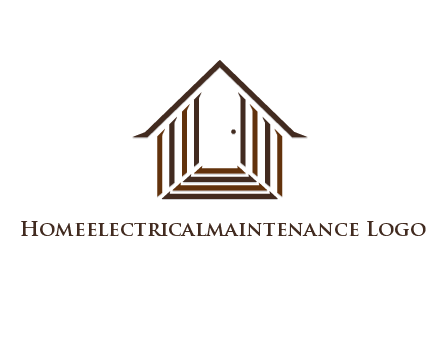 house construction logo with mandela effect on the stairs leading to a door