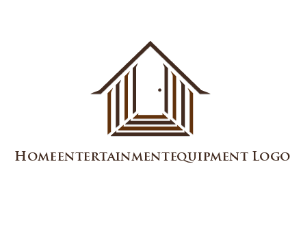 house construction logo with mandela effect on the stairs leading to a door