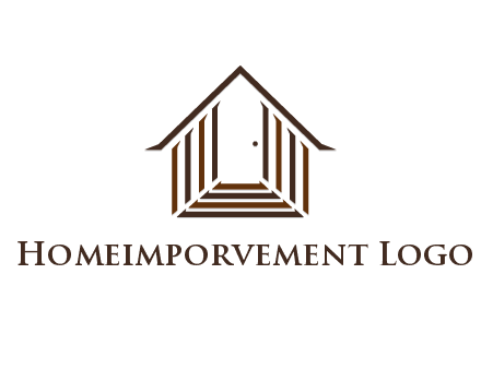 house construction logo with mandela effect on the stairs leading to a door