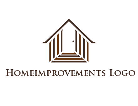 house construction logo with mandela effect on the stairs leading to a door