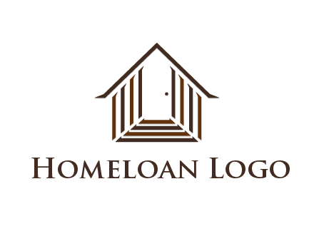 house construction logo with mandela effect on the stairs leading to a door