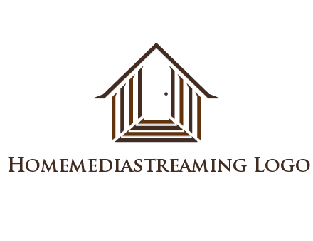 house construction logo with mandela effect on the stairs leading to a door