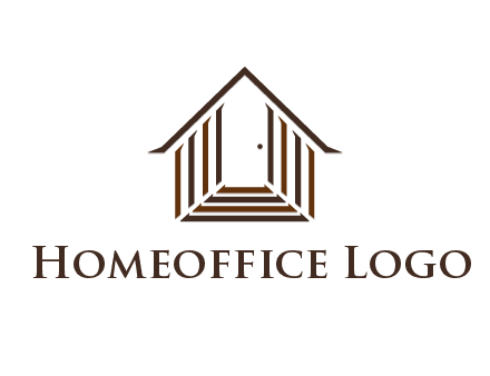 house construction logo with mandela effect on the stairs leading to a door