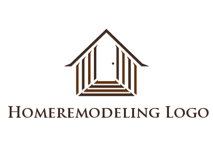 house construction logo with mandela effect on the stairs leading to a door