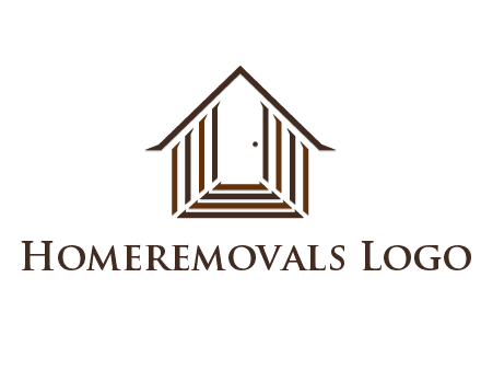 house construction logo with mandela effect on the stairs leading to a door