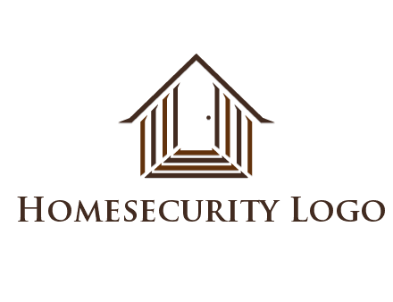 house construction logo with mandela effect on the stairs leading to a door