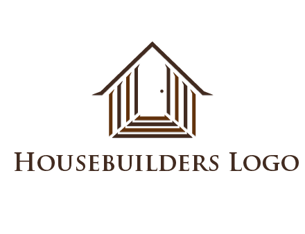 house construction logo with mandela effect on the stairs leading to a door