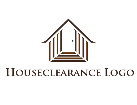 house construction logo with mandela effect on the stairs leading to a door