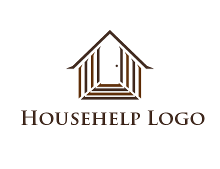 house construction logo with mandela effect on the stairs leading to a door