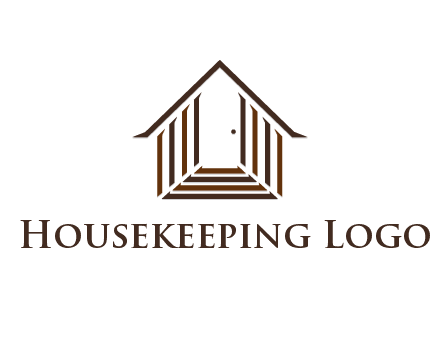 house construction logo with mandela effect on the stairs leading to a door