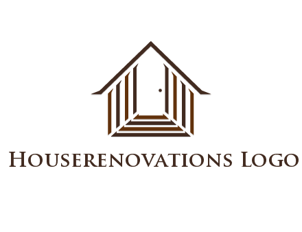 house construction logo with mandela effect on the stairs leading to a door