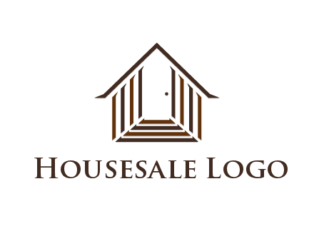 house construction logo with mandela effect on the stairs leading to a door