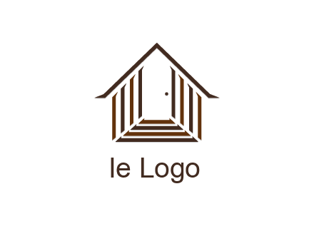 house construction logo with mandela effect on the stairs leading to a door