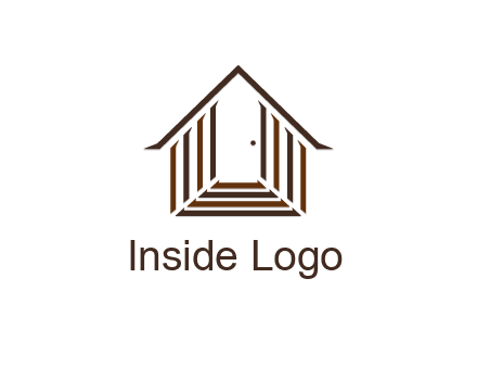 house construction logo with mandela effect on the stairs leading to a door