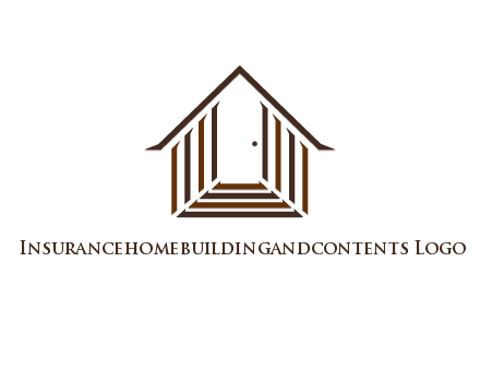 house construction logo with mandela effect on the stairs leading to a door