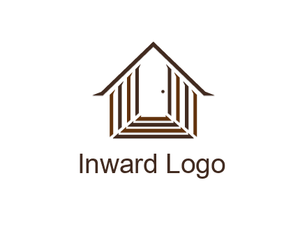 house construction logo with mandela effect on the stairs leading to a door