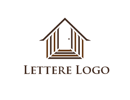 house construction logo with mandela effect on the stairs leading to a door