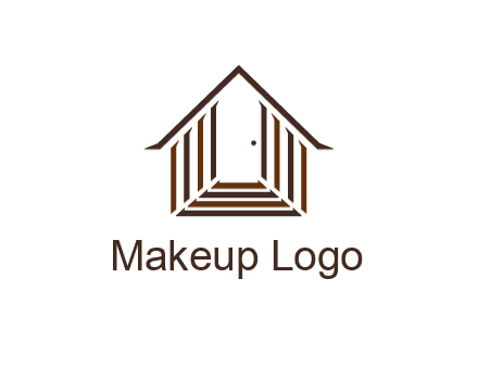 house construction logo with mandela effect on the stairs leading to a door
