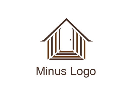 house construction logo with mandela effect on the stairs leading to a door