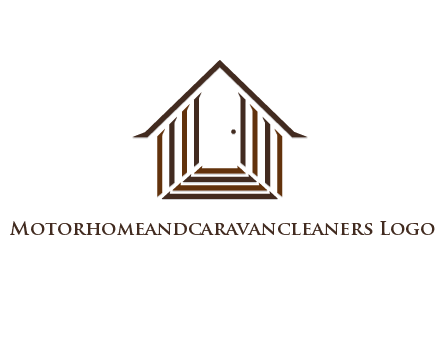 house construction logo with mandela effect on the stairs leading to a door