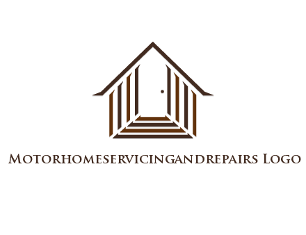 house construction logo with mandela effect on the stairs leading to a door