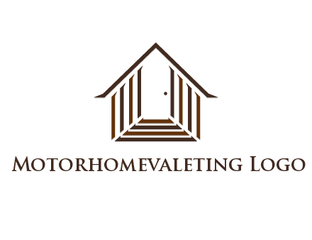 house construction logo with mandela effect on the stairs leading to a door