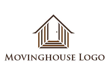 house construction logo with mandela effect on the stairs leading to a door