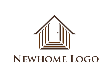 house construction logo with mandela effect on the stairs leading to a door