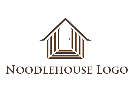 house construction logo with mandela effect on the stairs leading to a door