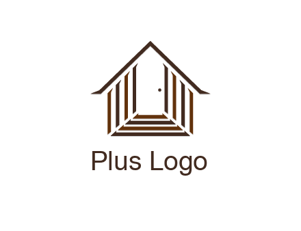 house construction logo with mandela effect on the stairs leading to a door