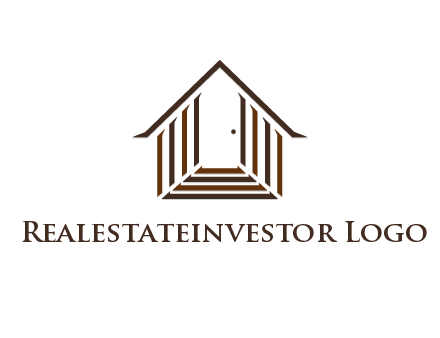 house construction logo with mandela effect on the stairs leading to a door