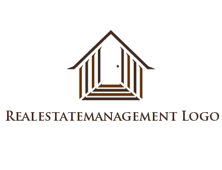 house construction logo with mandela effect on the stairs leading to a door